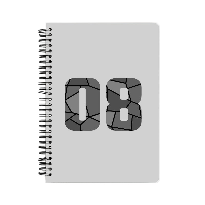 08 Number Notebook (Melange Grey, A5 Size, 100 Pages, Ruled, 6 Pack)