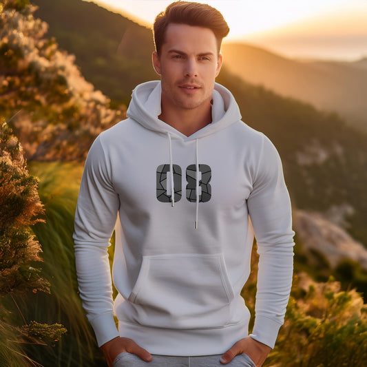 08 Number Unisex Hoodie (Melange Grey)