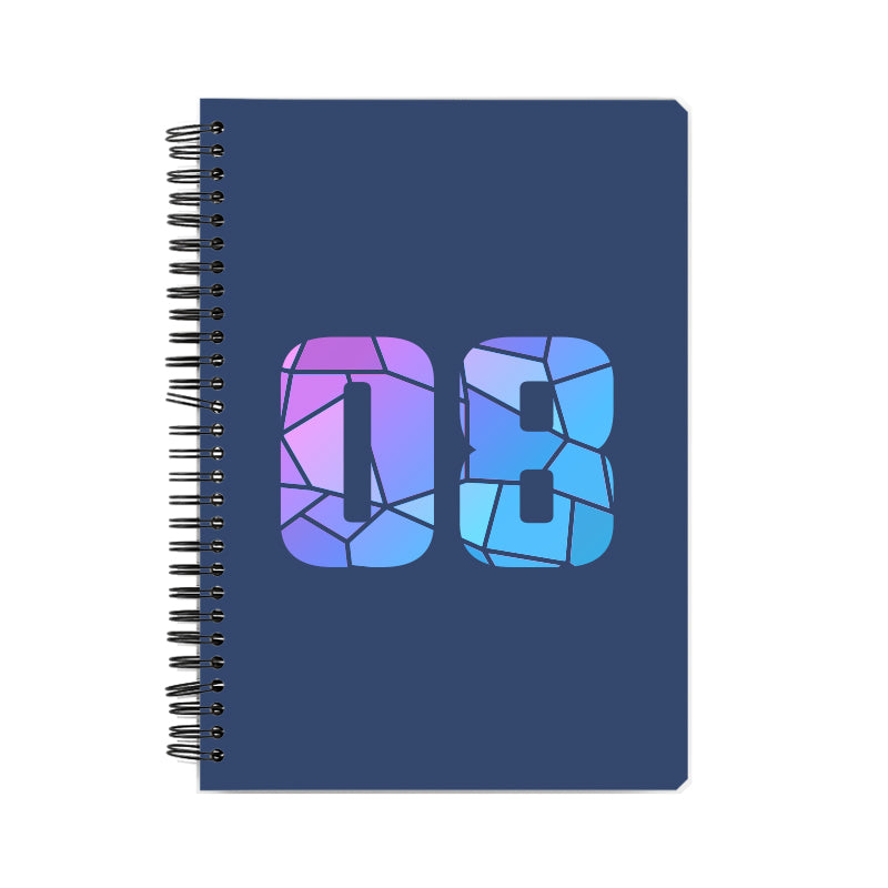 08 Number Notebook (Navy Blue, A5 Size, 100 Pages, Ruled, 6 Pack)