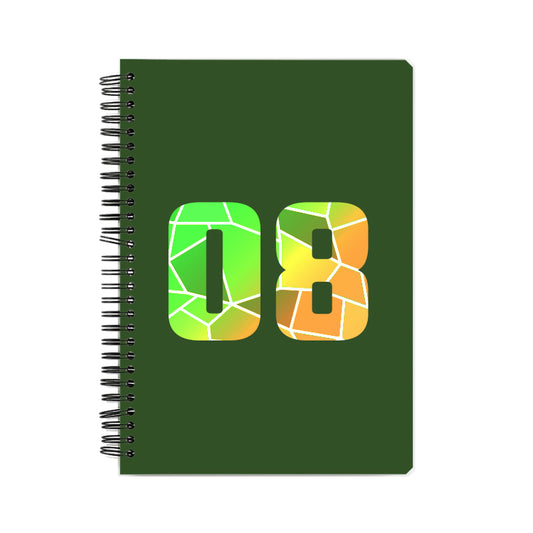 08 Number Notebook (Olive Green, A5 Size, 100 Pages, Ruled, 6 Pack)