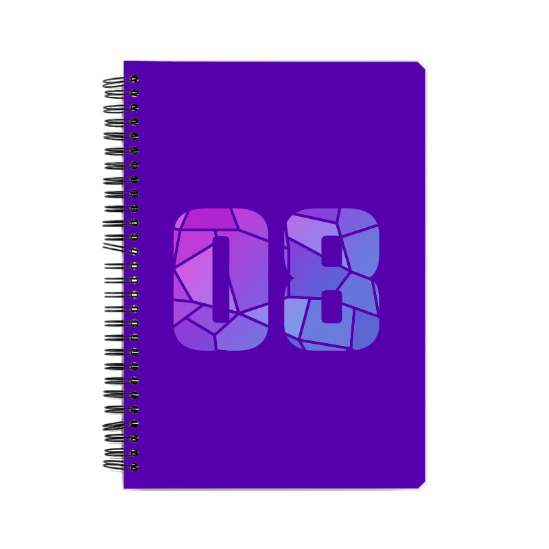 08 Number Notebook (Purple, A5 Size, 100 Pages, Ruled, 6 Pack)