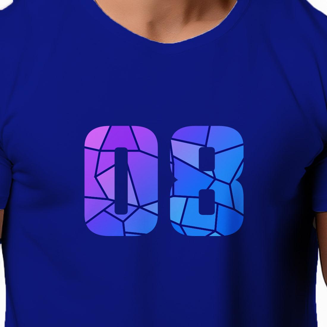 08 Number Men Unisex T-Shirt (Royal Blue)