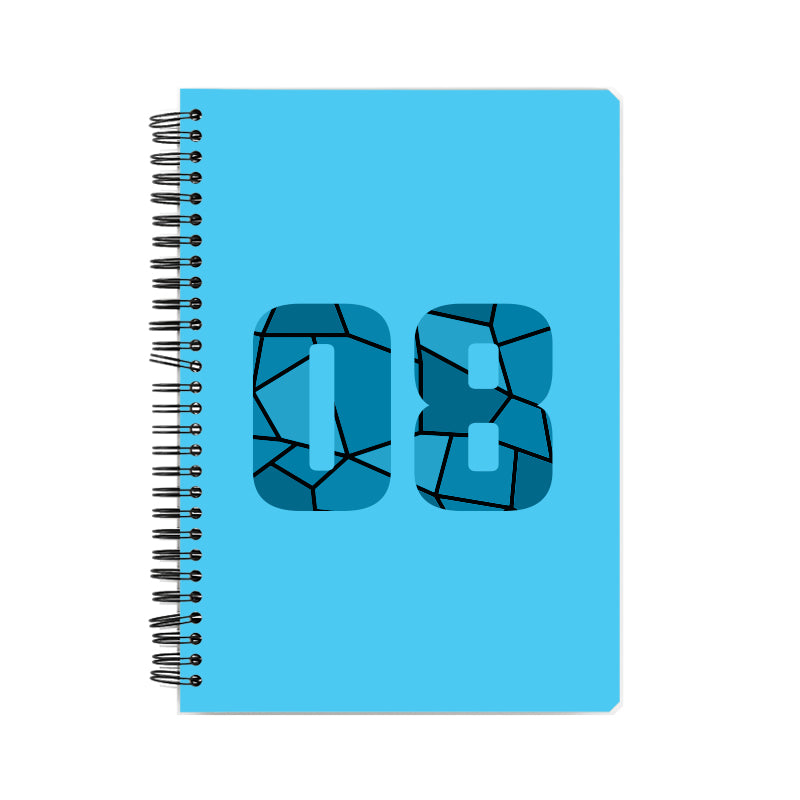 08 Number Notebook (Sky Blue, A5 Size, 100 Pages, Ruled, 6 Pack)