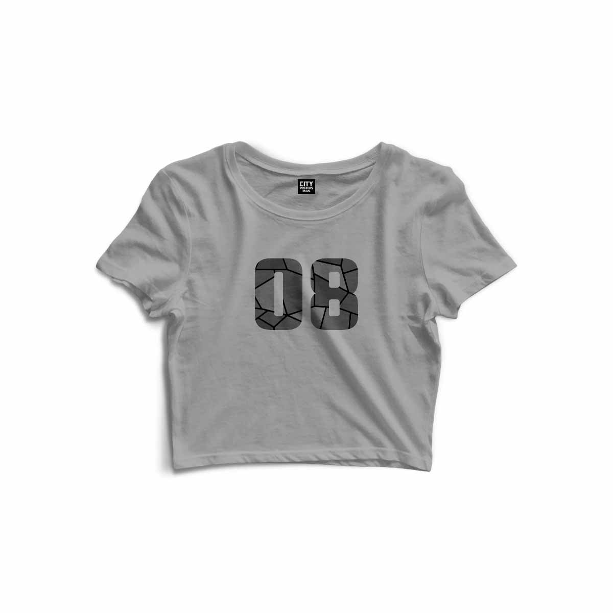 08 Number Women Crop Top (Melange Grey)