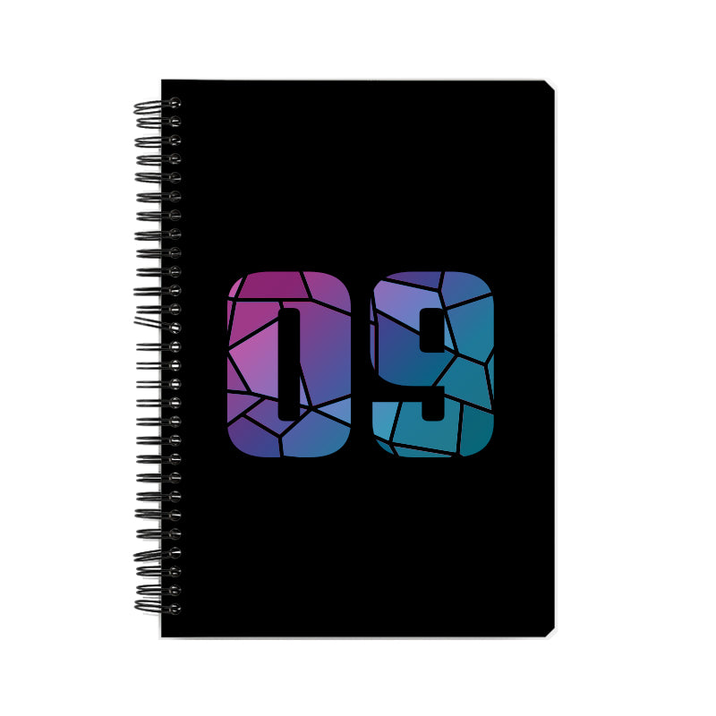 09 Number Notebook (Black, A5 Size, 100 Pages, Ruled, 6 Pack)