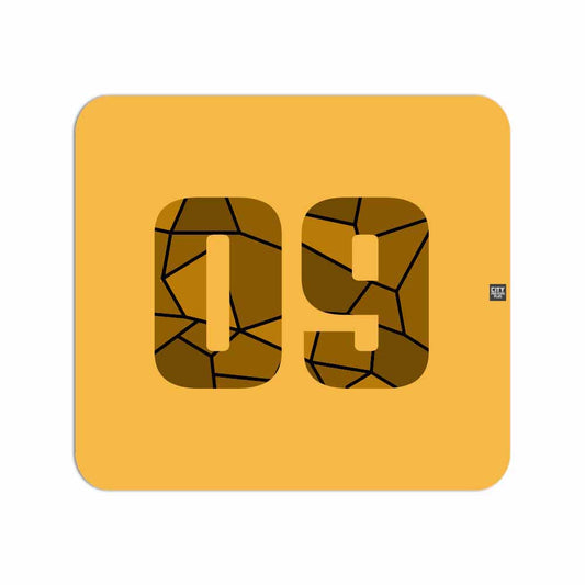 09 Number Mousepad (Golden Yellow)