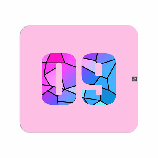 09 Number Mousepad (Light Pink)