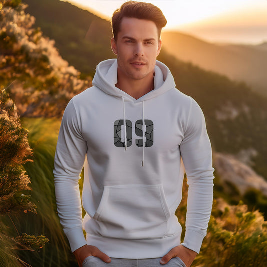 09 Number Unisex Hoodie (Melange Grey)