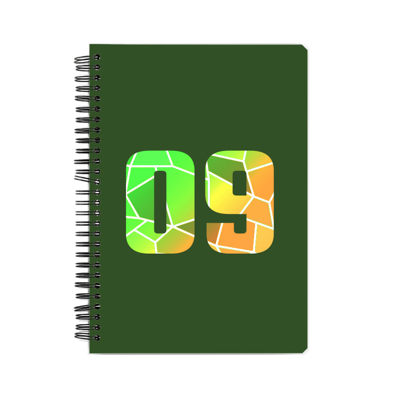 09 Number Notebook (Olive Green, A5 Size, 100 Pages, Ruled, 6 Pack)