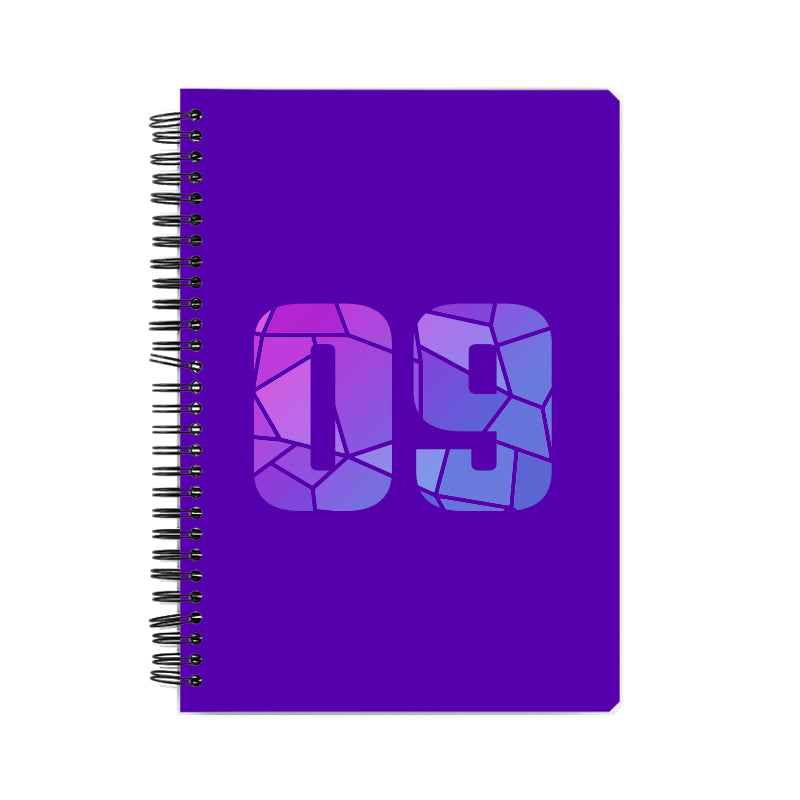 09 Number Notebook (Purple, A5 Size, 100 Pages, Ruled, 6 Pack)