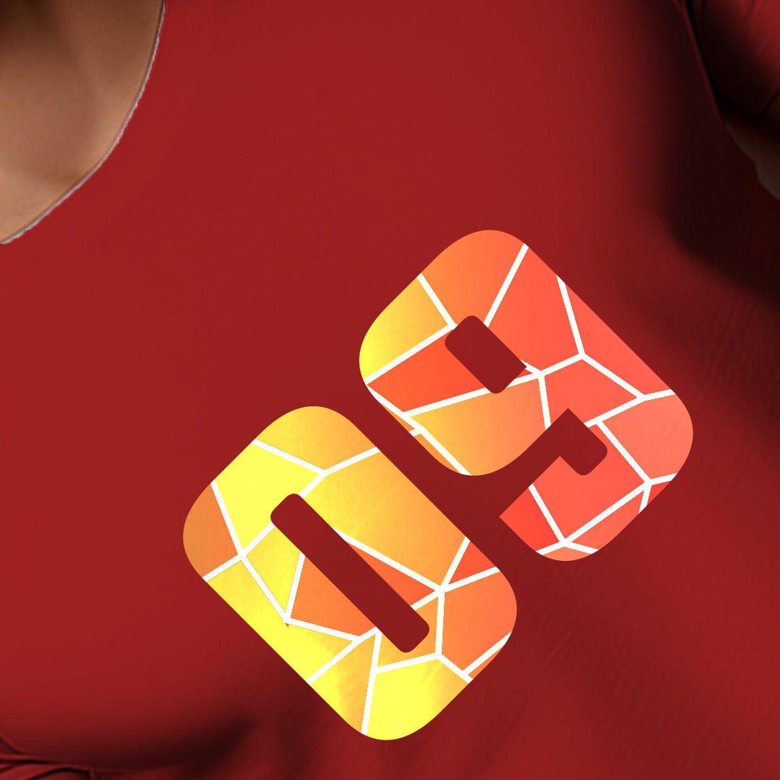 09 Number Men Unisex T-Shirt (Red)