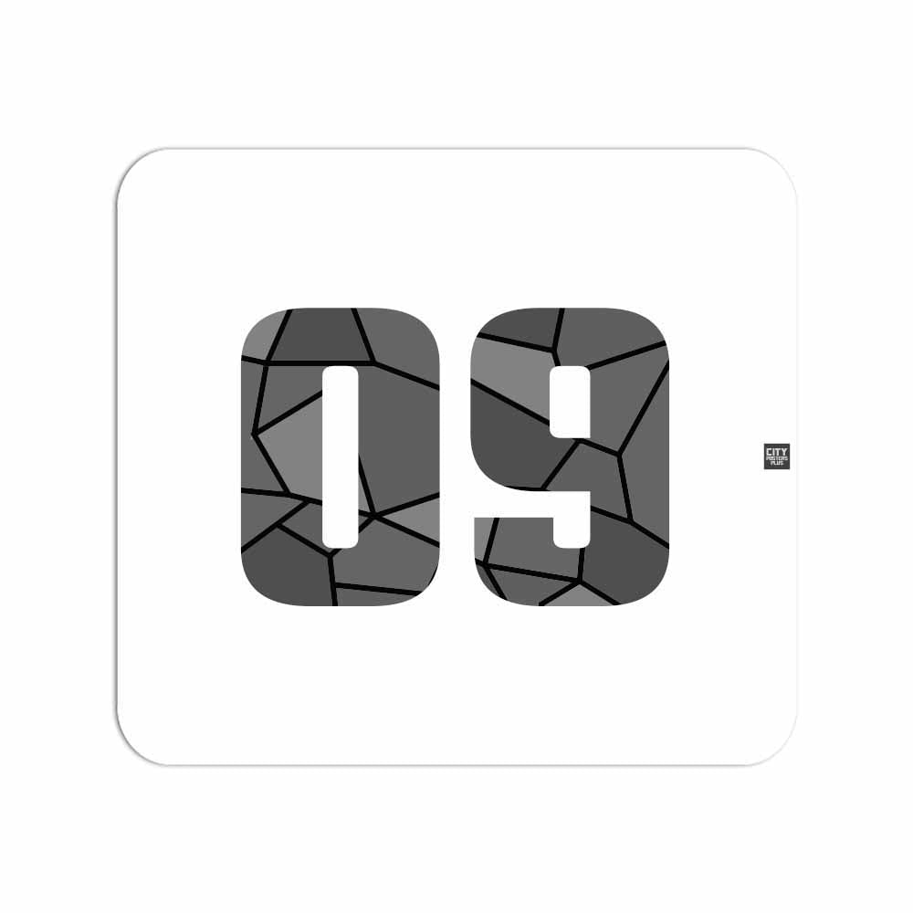 09 Number Mousepad (White)