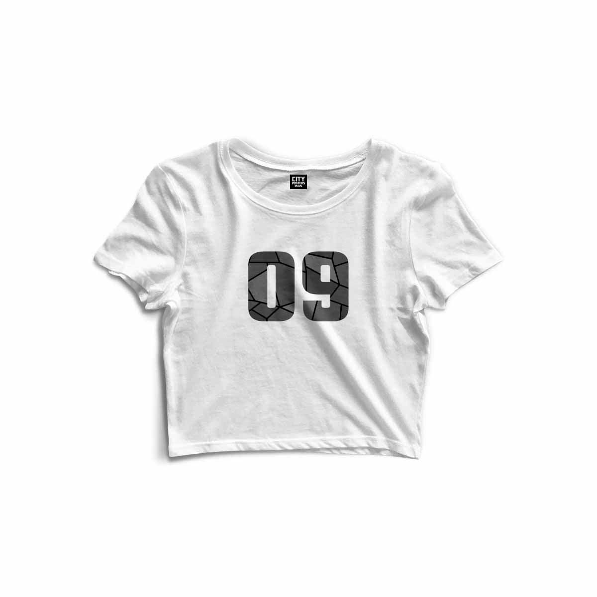 09 Number Women Crop Top (White)