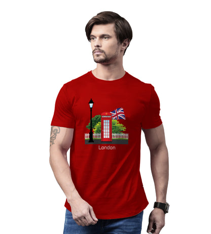 London Red Telephone Men Unisex Men Unisex T-Shirt (Red)