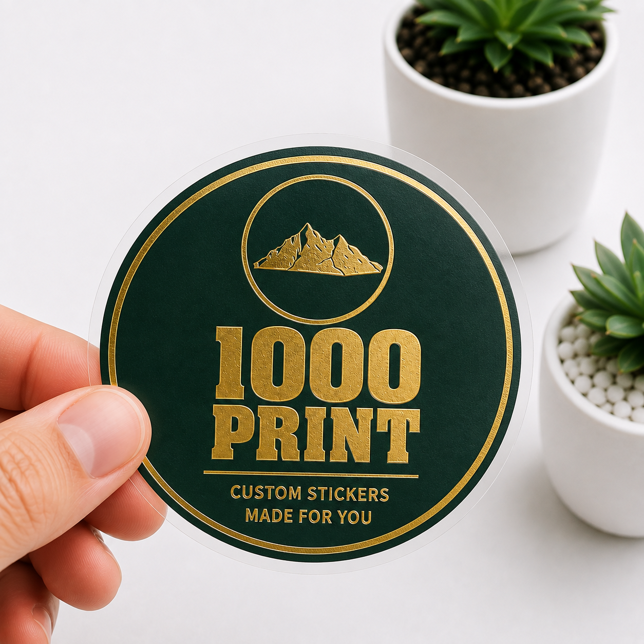 Custom Circle Gold Foiling Stickers Colour Paper Sheets | 1000 Print