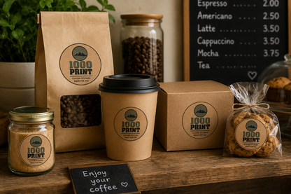 Custom Circle Kraft Paper Stickers | 1000 Print