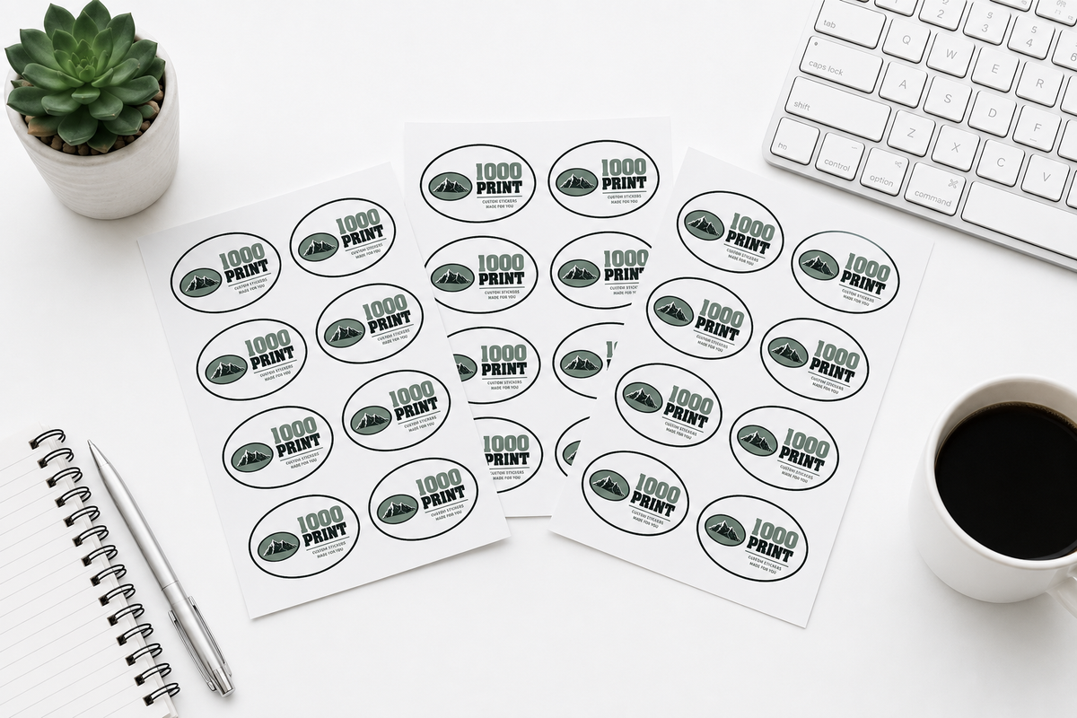 Custom Oval Stickers Sheet | 1000 Print