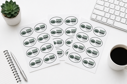 Custom Oval Stickers Sheet | 1000 Print