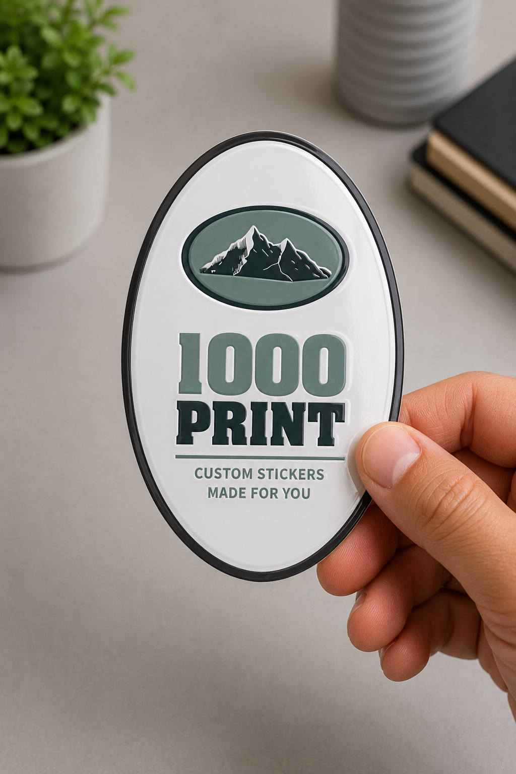 Custom Oval Spot UV Stickers | 1000 Print