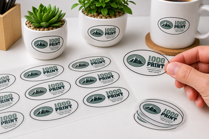 Custom Oval Clear Sheet Labels | 1000 Print