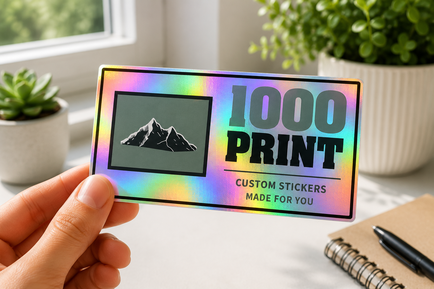 Custom Rectangle Holographic Stickers | 1000 Print (Colour)