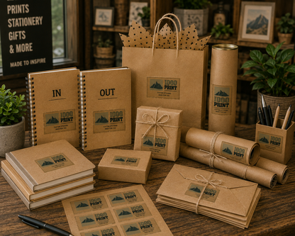Custom Rectangle Kraft Paper Stickers | 1000 Print