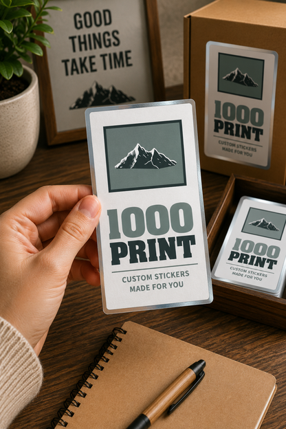 Custom Rectangle Silver Foiling Stickers | 1000 Print