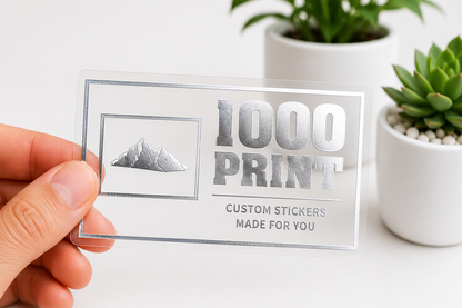 Custom Rectangle Silver Foiling Transparent Stickers | 1000 Print