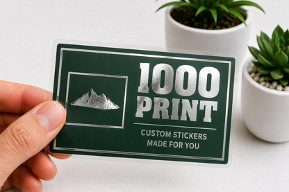 Custom Rectangle Silver Foiling Colour Paper Stickers | 1000 Print