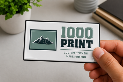 Custom Rectangle Spot UV Stickers | 1000 Print