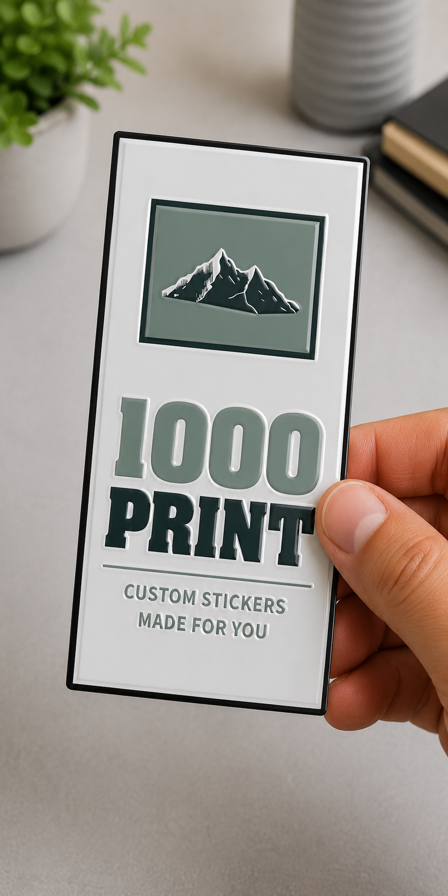 Custom Rectangle Spot UV Stickers | 1000 Print