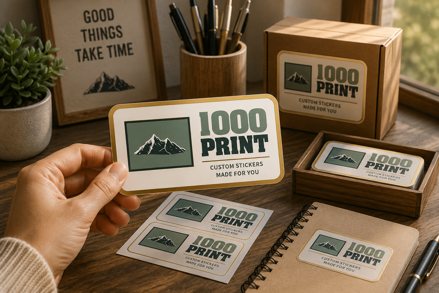 Custom Rounded Rectangle Gold Foiling Stickers | 1000 Print