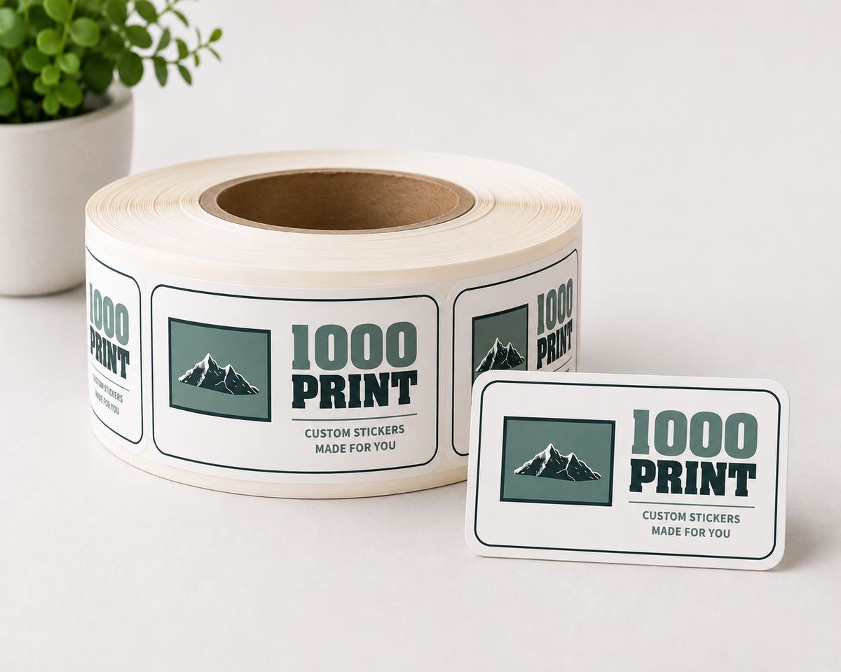 Custom Rounded Rectangle Roll Label Stickers | 1000 Print