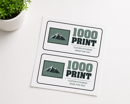 Custom Rounded Rectangle Sheet Stickers | 1000 Print