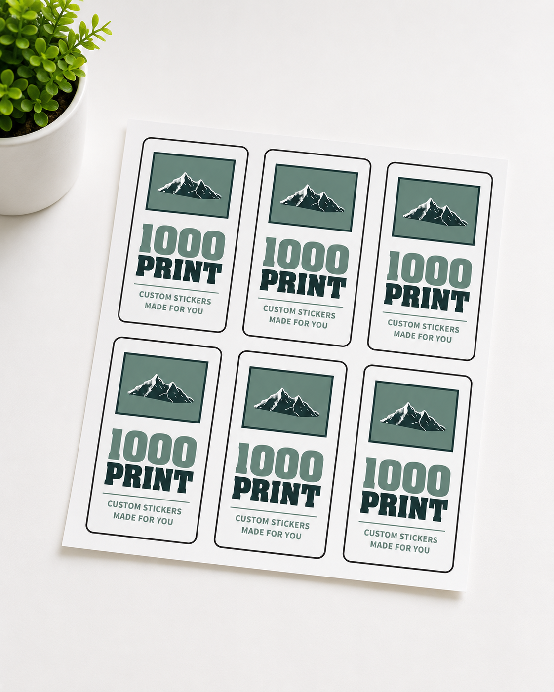 Custom Rounded Rectangle Sheet Stickers | 1000 Print