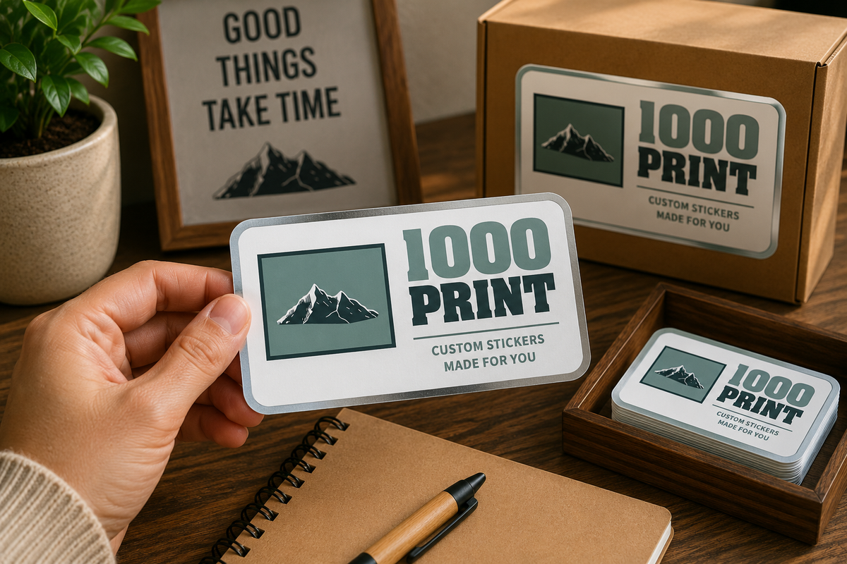 Custom Rounded Rectangle Silver Foiling Stickers | 1000 Print