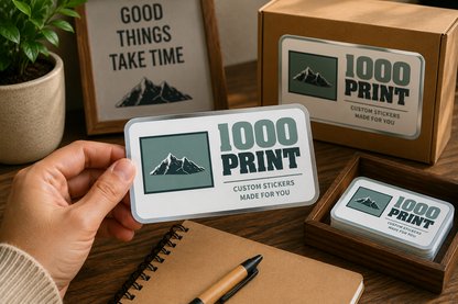 Custom Rounded Rectangle Silver Foiling Stickers | 1000 Print