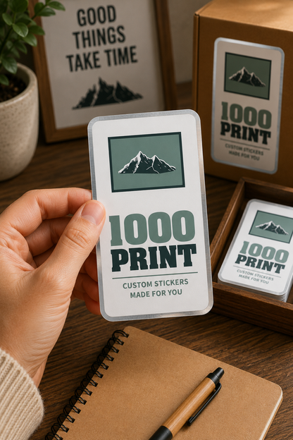 Custom Rounded Rectangle Silver Foiling Stickers | 1000 Print