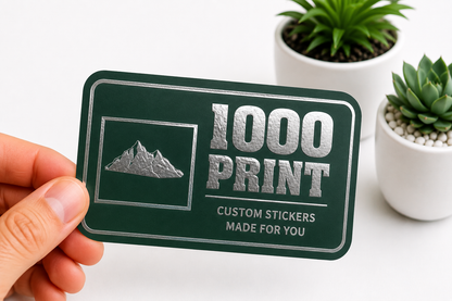 Custom Rounded Rectangle Silver Foiling Colour Paper Stickers | 1000 Print