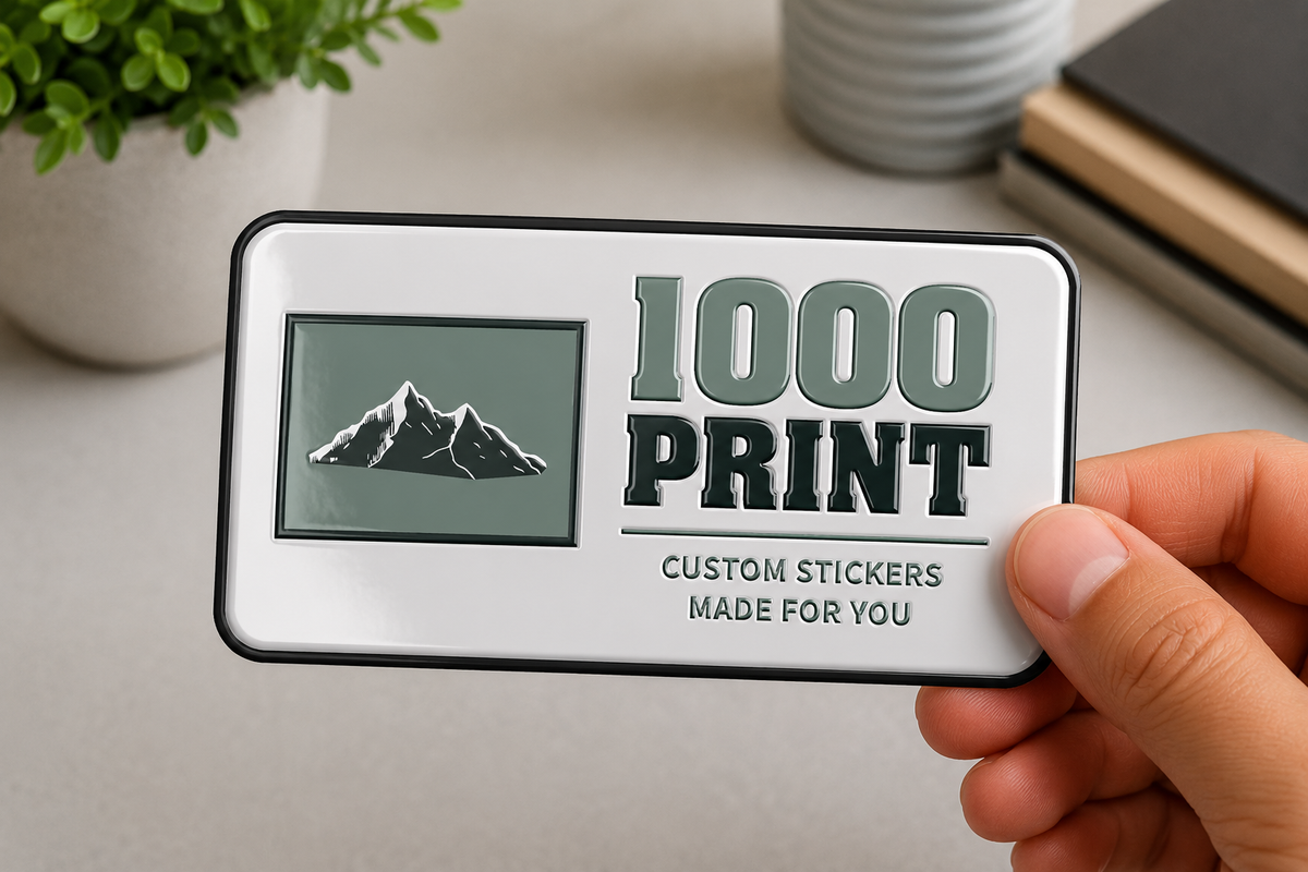 Custom Rounded Rectangle Spot UV Stickers | 1000 Print