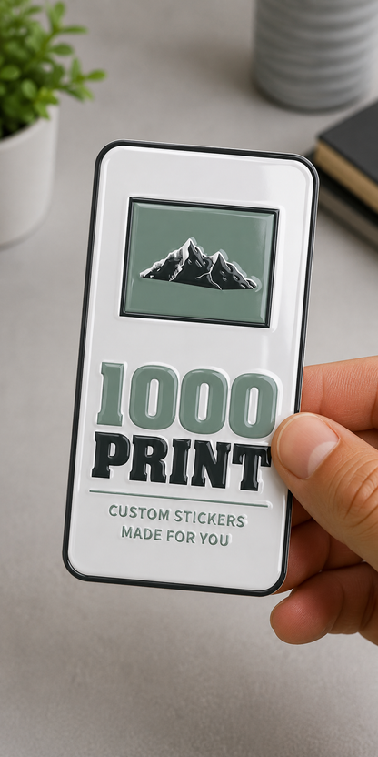 Custom Rounded Rectangle Spot UV Stickers | 1000 Print