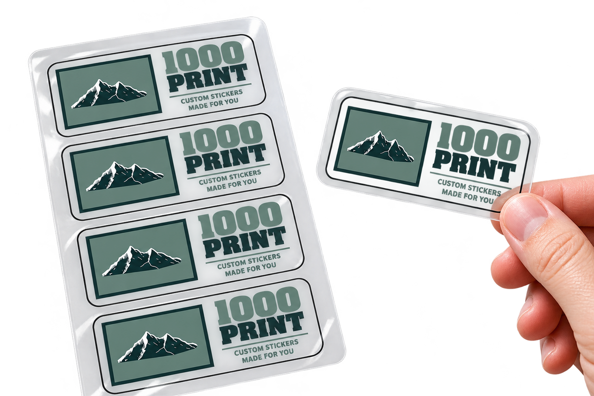 Custom Rounded Rectangle Clear Sheet Labels | 1000 Print