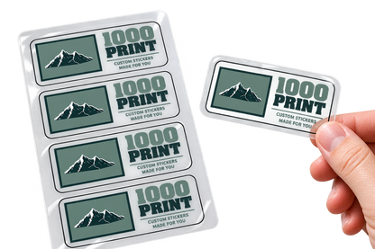 Custom Rounded Rectangle Clear Sheet Labels | 1000 Print
