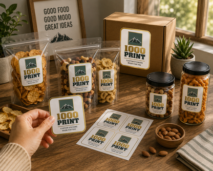 Custom Rounded Square Gold Foiling Stickers | 1000 Print