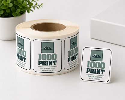 Custom Rounded Square Roll Label Stickers | 1000 Print