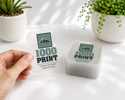 Custom Rounded Square Clear Stickers | 1000 Print