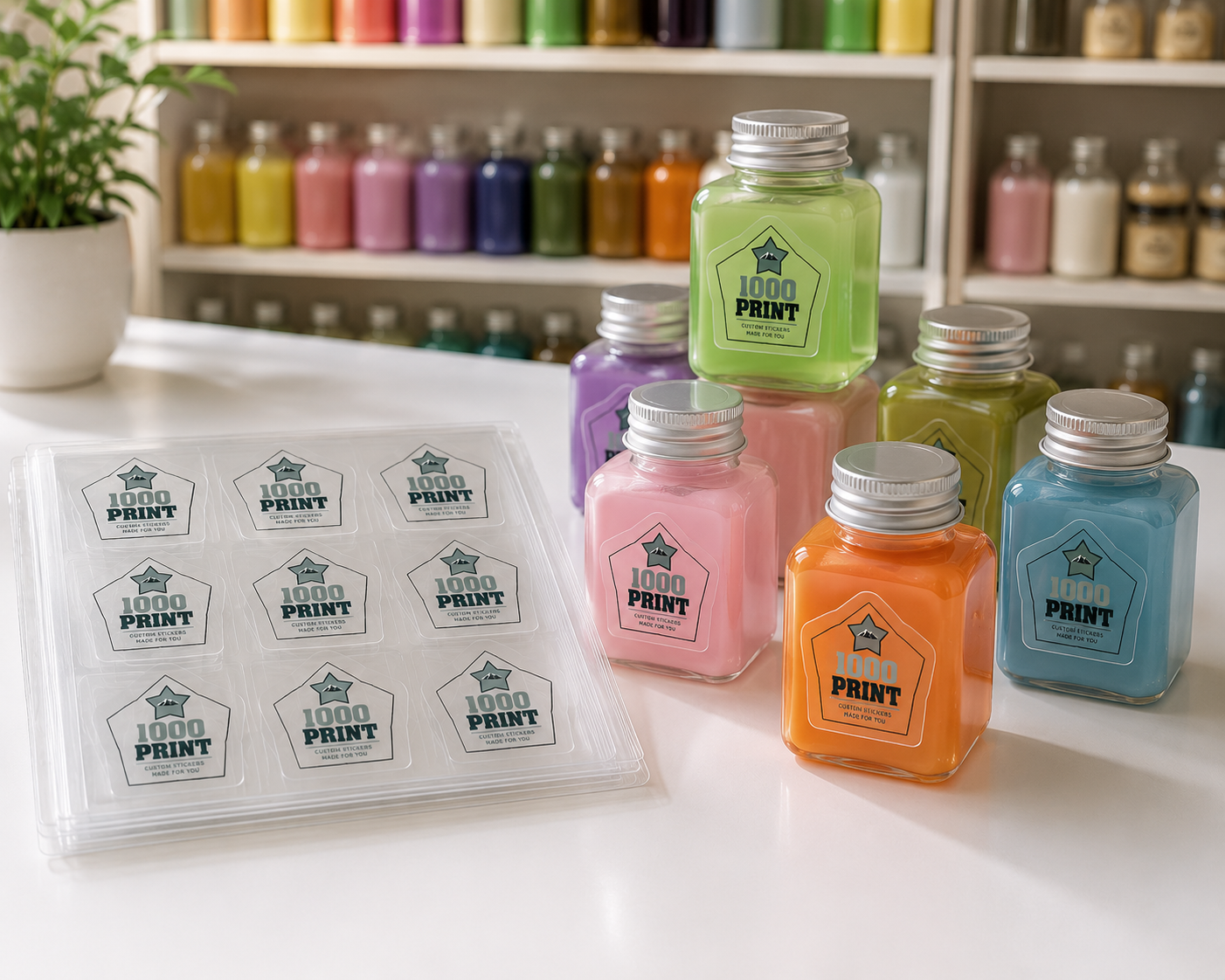 Custom Shape Clear Sheet Labels | 1000 Print