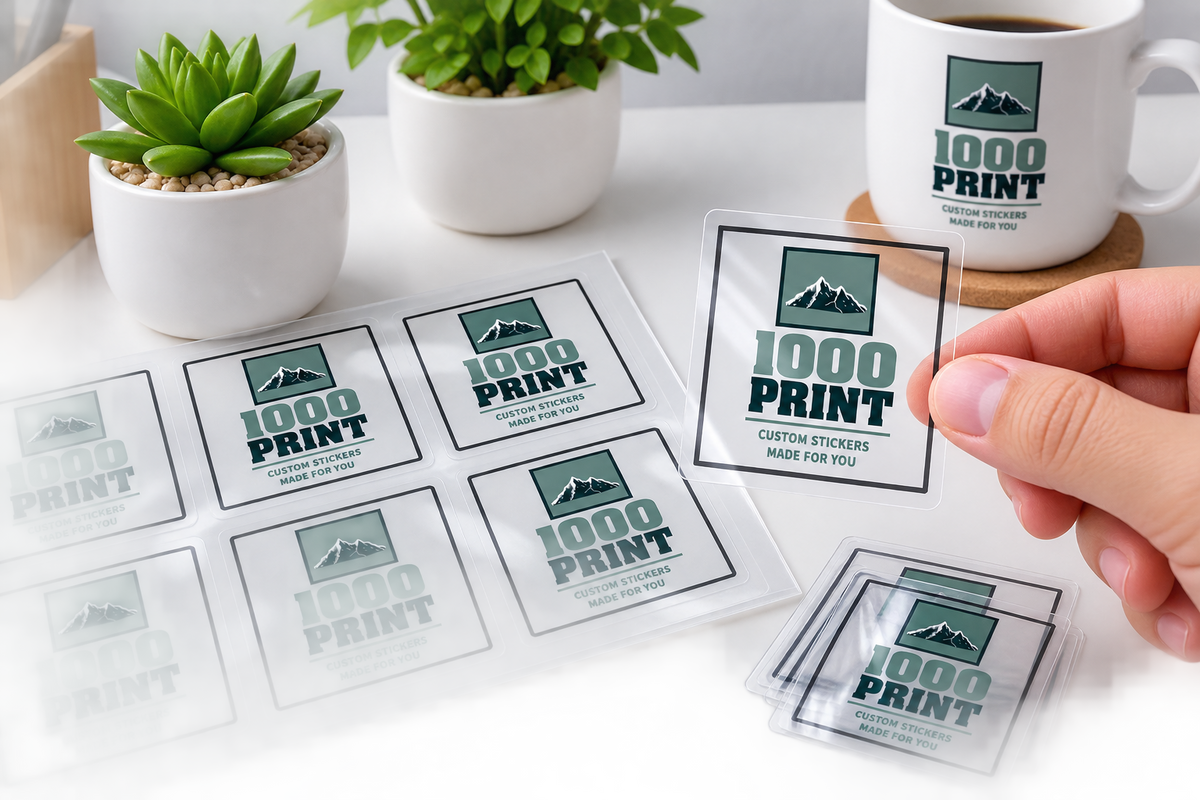 Custom Square Clear Sheet Labels | 1000 Print