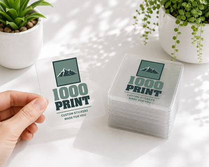 Custom Square Clear Stickers | 1000 Print