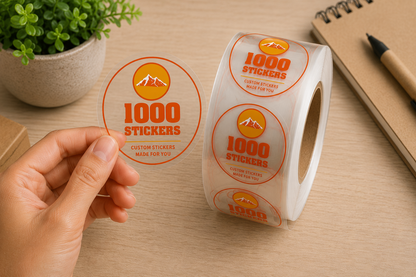 Custom Clear Roll Labels Stickers | 1000 Stickers